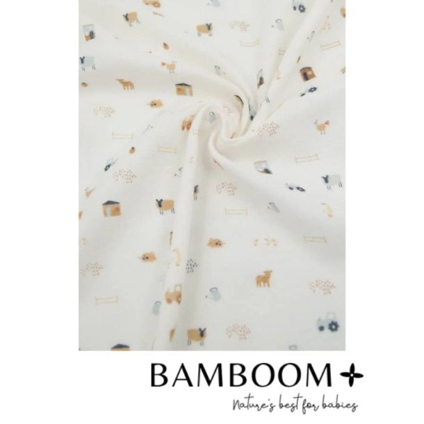 Μουσελίνα από οργανικό μπαμπού BAMBOOM The Farm 120x120cm 932-133